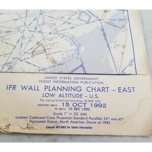 IFR wall planning chart East low altitude US 1992